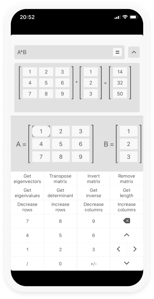 Matrix Calculator and Toolkit portfolio illustration